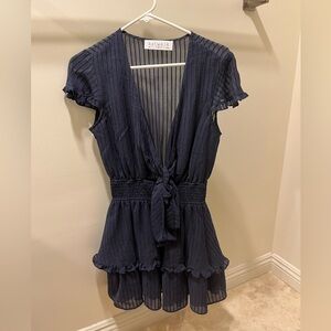 Katwalk Tie-Front Ruffle Dress